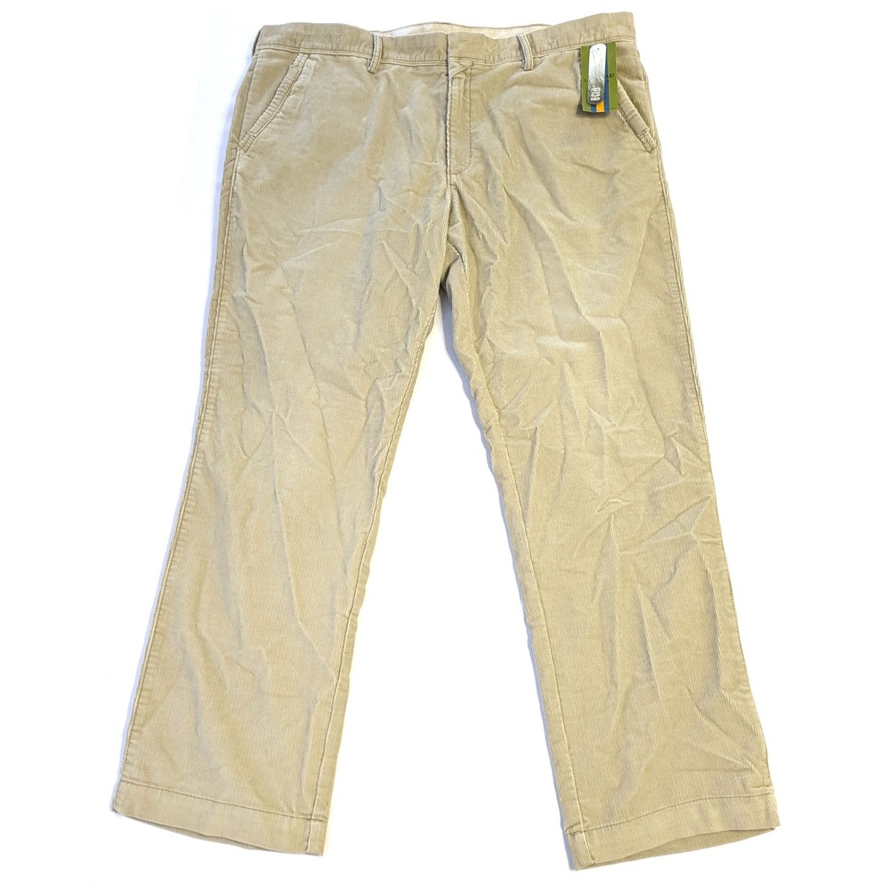 Haggar Life Khaki Chino Corduroy Pants Mens 38x30 Tan Beige HC10334 Eco New